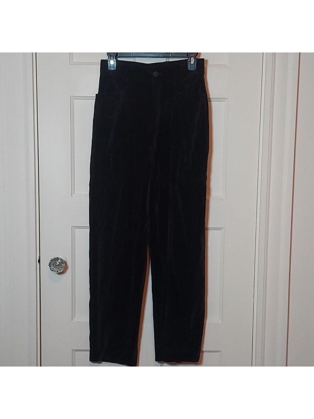 Vintage ESCADA Velvet Pants with Pocket Detailing Brown Straight Leg Size 38